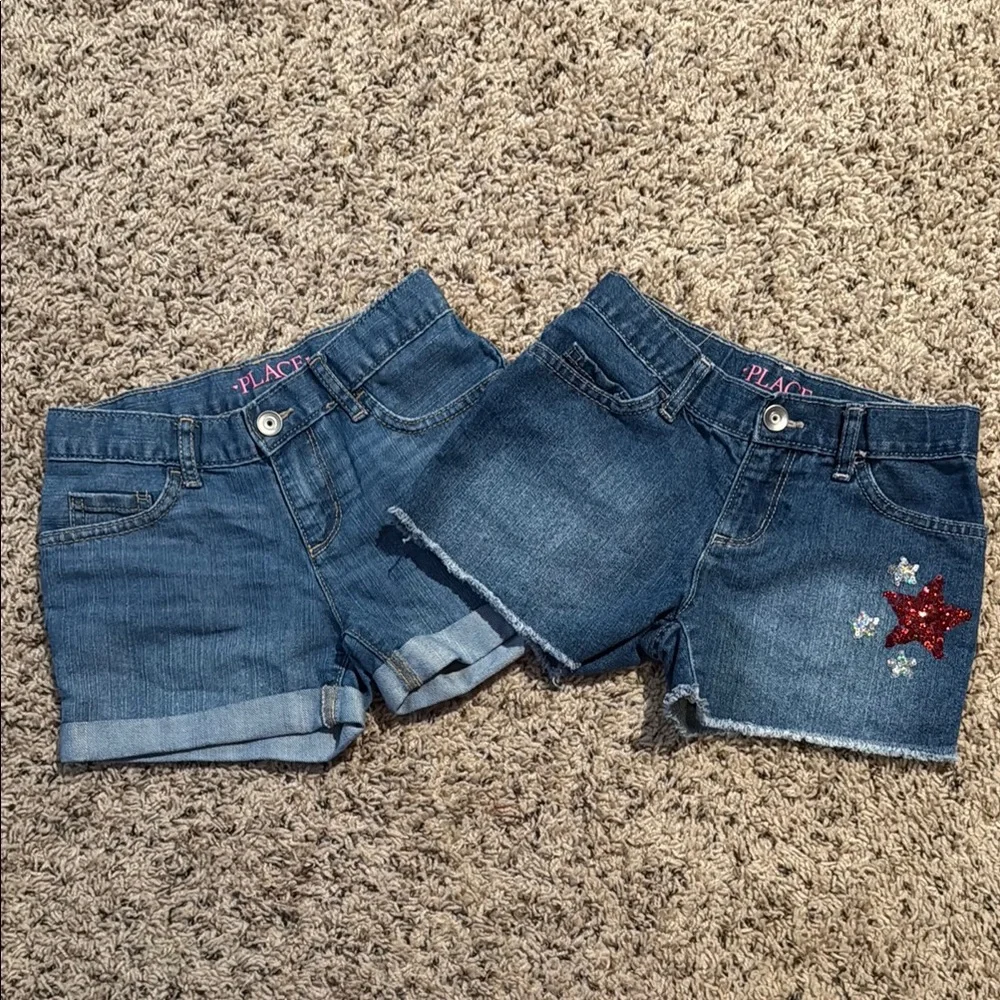 The children’s place girls size 6X/7 two pairs of jean shorts